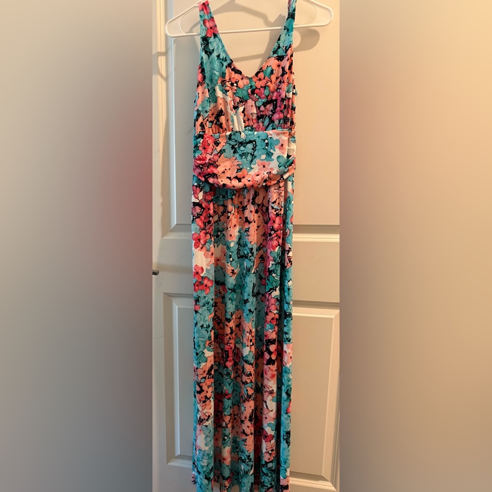NWOT London Times Vibrant Floral Maxi Dress